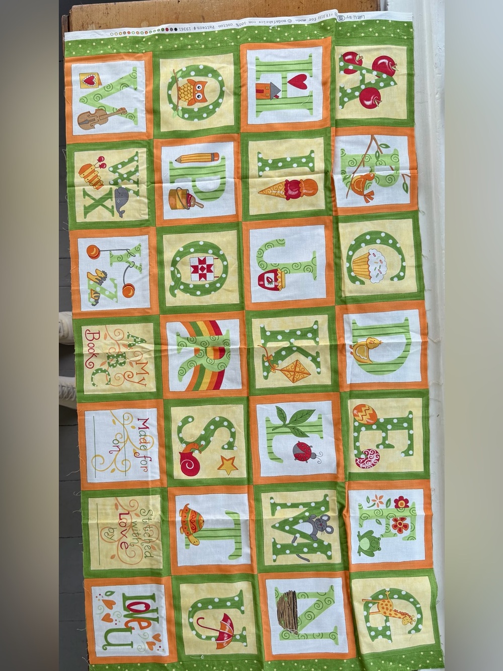 Moda Love U Alphabet Fabric Panel Deb Strain ABC Quilt Soft Book Preowned New